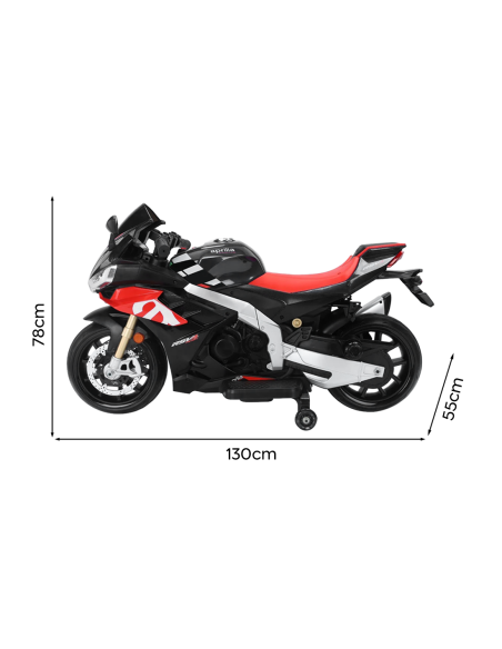 Moto Électrique pour Enfants LT973 Aprilia RSV4 BIG Noire avec Lumières et Sons