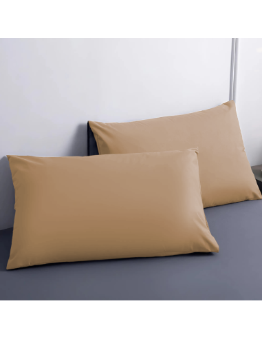 Ensemble de 2 Taies d'Oreiller en Coton Uni...