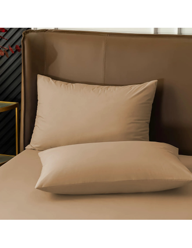 Ensemble de 2 Taies d'Oreiller en Coton Uni...