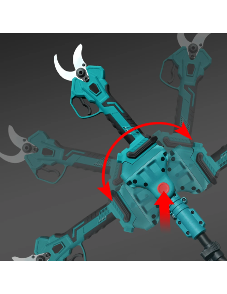 Kit 3 en 1 Ciseaux Électriques 48V avec Tronçonneuse 6" et Panneau Télescopique