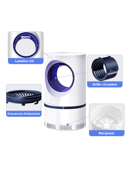 2pcs Lampe Anti-Moustiques Électrique Lumière UV Piège à Insectes Portable USB