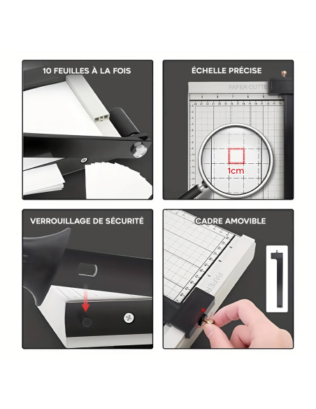 Coupe-papier Professionnel avec Grille A4 Règle Guillotine