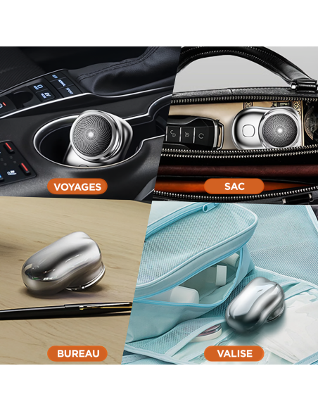 Mini Rasoir Électrique pour Homme Barbe et Cheveux Portable Rechargeable