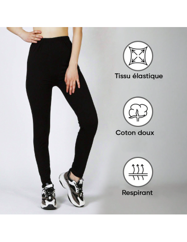 Leggings Femme Fitness en Coton Élastique d'Été...