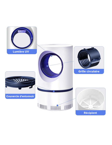 Lampe anti-moustiques électrique avec lumière...
