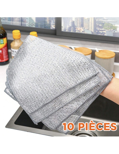 Chiffon en Fil Métallique, 10pcs Réutilisables...