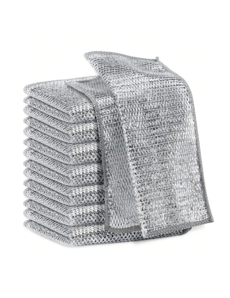 Chiffon en Fil Métallique, 10pcs Réutilisables pour Nettoyage et Vaisselle