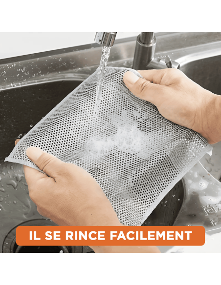 Chiffon en Fil Métallique, 10pcs Réutilisables pour Nettoyage et Vaisselle