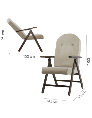 Fauteuil en Bois AMALFI Unicolore, Chaise...