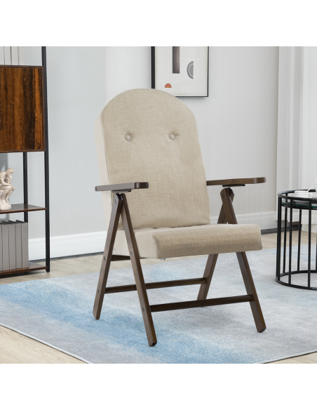 Fauteuil en Bois AMALFI Unicolore, Chaise Réglable MASLEGNO 108x65x60