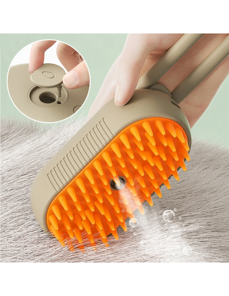 Brosse de Massage Électrique à Vapeur sans Fil Rechargeable pour Chiens et Chats