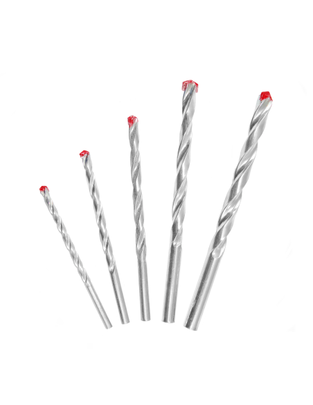Set de 5 forets hélicoïdaux universels pour perceuse, 4 à 10 mm.