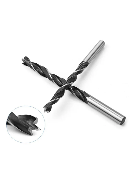 Set de 5 forets hélicoïdaux universels pour perceuse en bois de 4 5 6 8 et 10 mm