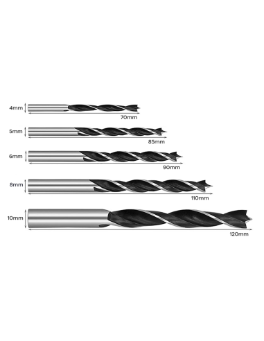 Set de 5 forets hélicoïdaux universels pour...