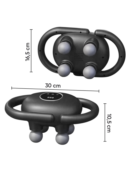 Pistolet de Massage Électrique 4 Têtes pour Massage Musculaire à Batterie 15W