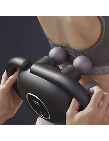 Pistolet de Massage Électrique 4 Têtes pour Massage Musculaire à Batterie 15W