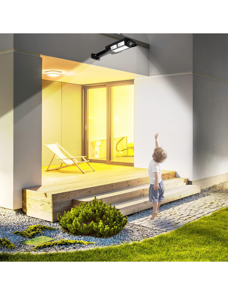 Lampe solaire PP-902T, capteur de mouvement, télécommande, 43 LED