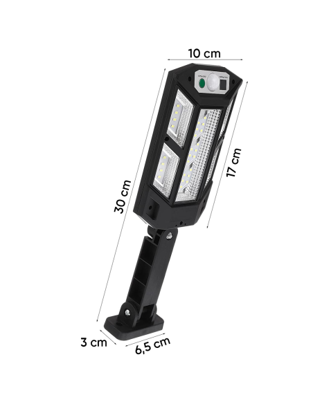 Lampe solaire PP-902T, capteur de mouvement, télécommande, 43 LED