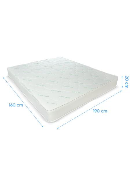 Matelas Double Dormi Bene respirant anti-allergique anti-acariens 160x190x20cm