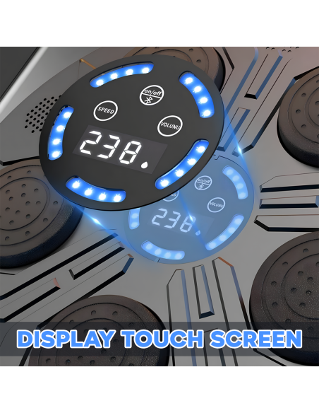 Machine à boxe musicale murale réglable avec lumières RGB et gants inclus