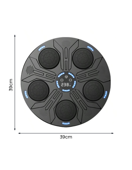 Machine à boxe musicale murale réglable avec lumières RGB et gants inclus