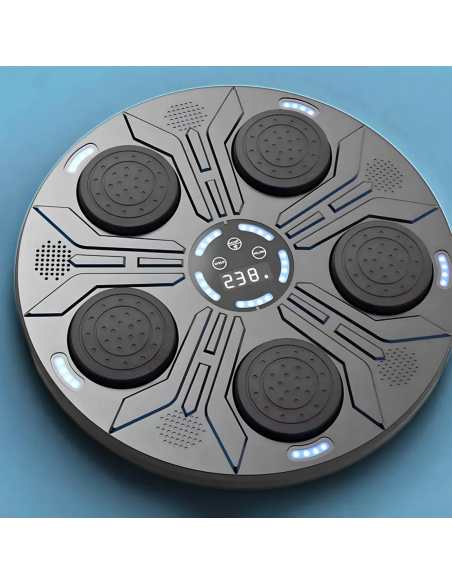 Machine à boxe musicale murale réglable avec lumières RGB et gants inclus