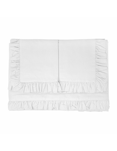 Ensemble lit double avec volant deux draps et...