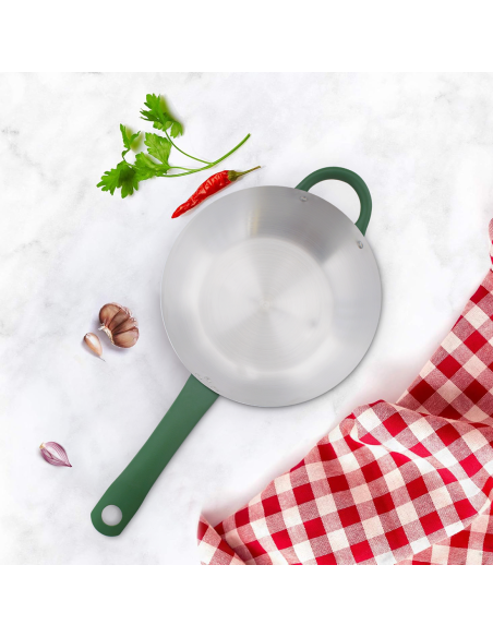 Batterie de Casseroles en Aluminium de 12 Pièces avec Couvercle en Verre Trempé