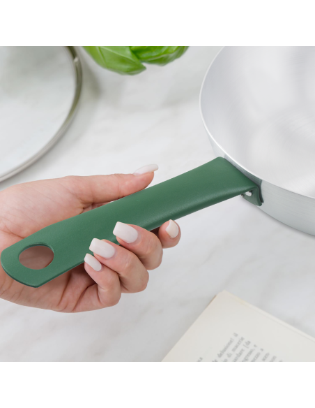 Batterie de Casseroles en Aluminium de 12 Pièces avec Couvercle en Verre Trempé