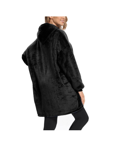 Sweat à capuche plaid oversize, manteau avec...