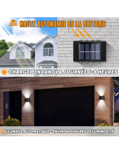 2 pièces Applique Murale à Énergie Solaire 8 LED... 2