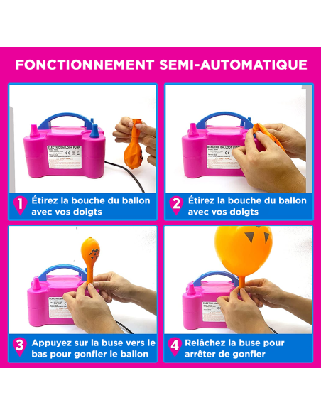 Gonfleur de Ballons Électrique Pompe pour Fêtes avec Deux Modes Portable