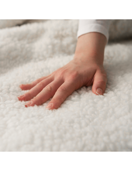 Topper Matelas Simple LOLA Protège-matelas Une Place Effet Laine 85x200cm