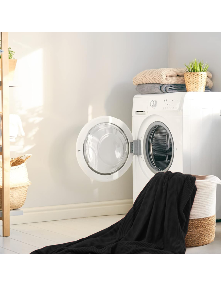 Housse de Canapé 2 Places avec Élastique Uni Antitache en Tissu Piquet