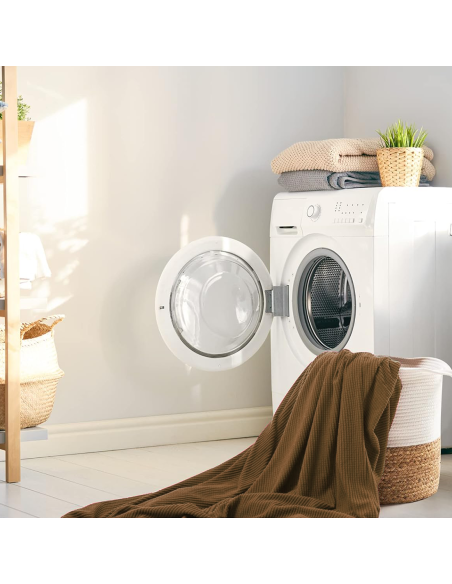 Housse de canapé 4 places avec élastique, unie, anti-taches, en tissu piqué