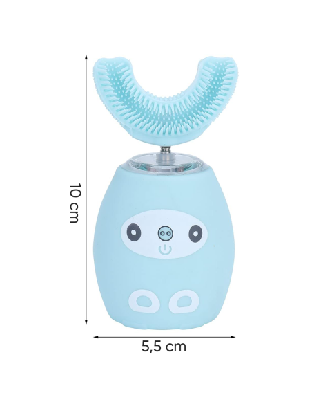 Brosse à dents électrique pour enfants en silicone doux, nettoyage à 360°