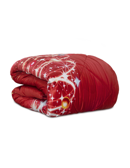 Couette matrimoniale en velours, impression numérique de Noël, édredon d'hiver