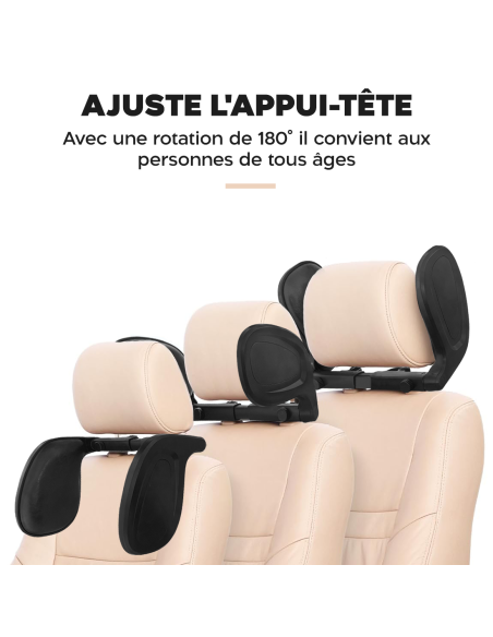 Coussin de tête pour voiture de voyage, support réglable pour le cou à 180°