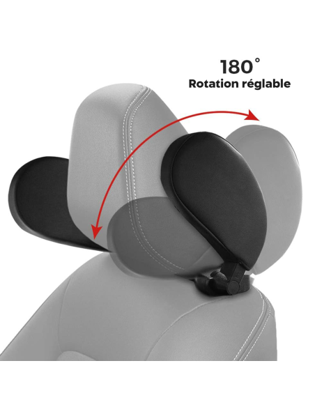 Coussin de tête pour voiture de voyage, support réglable pour le cou à 180°