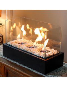 Cheminée Électrique Bioéthanol 1100W Décorative Flamme... 2