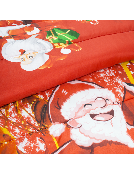 Trapunta de Noël Matrimoniale Impression Père Noël avec Cadeaux
