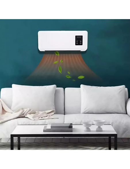 Radiateur Électrique Mural 2200W Chauffage de Salle de Bain avec Télécommande