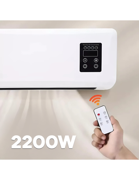 Radiateur Électrique Mural 2200W Chauffage de Salle de Bain avec Télécommande