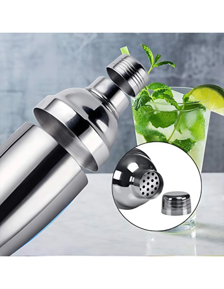 Set de Cocktail 8 Pièces Shaker en Acier 750ml Kit de Barman Professionnel