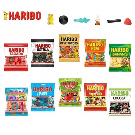 Pack Party de 130 Mini sachets de bonbons HARIBO sacs goûts mixtes