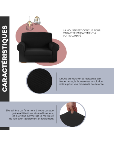 Housse de fauteuil 1 place avec élastique,...