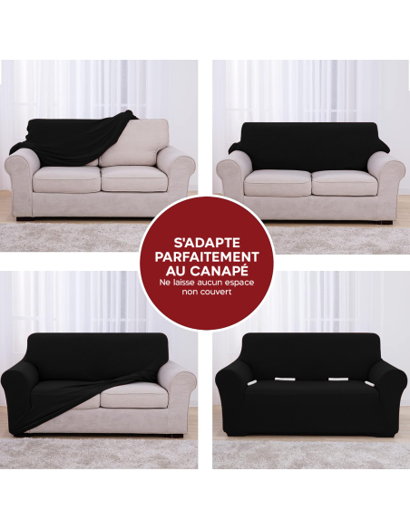 Housse de fauteuil 1 place avec élastique, unie, antimacchia, tissu piqué