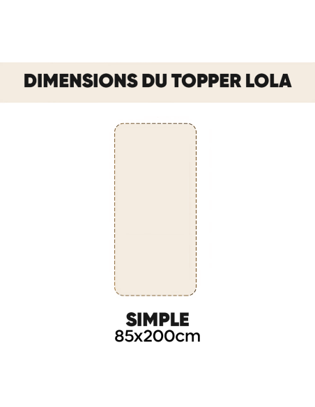 Topper Matelas Simple LOLA Protège-matelas Une Place Effet Laine 85x200cm