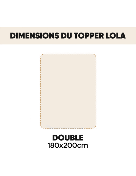 Topper pour Matelas Double LOLA Protège-matelas Effet Laine 180x200cm