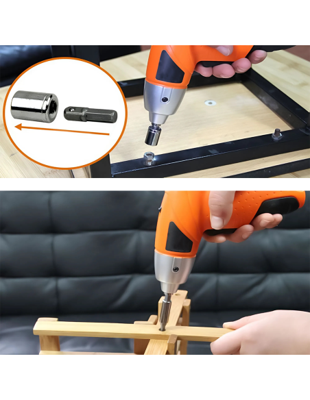 Mini Perceuse Visseuse 3.6V Batterie Rechargeable Kit 45 Accessoires et Mallette